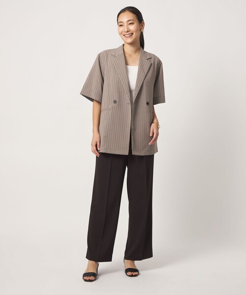 A DAY IN THE LIFE UNITED ARROWS(アデイインザライフユナイテッドアローズ)の「ダブルブレスト ショートスリーブ シャツジャケット ‐セットアップ対応・ウォッシャブル‐ <A DAY IN THE LIFE>(テーラードジャケット・レディース・ネイビー/その他1/ダークグレー/ナチュラル・FREE)」の10枚目の写真