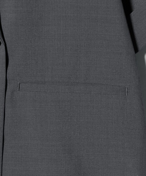 A DAY IN THE LIFE UNITED ARROWS(アデイインザライフユナイテッドアローズ)の「ダブルブレスト ショートスリーブ シャツジャケット ‐セットアップ対応・ウォッシャブル‐ <A DAY IN THE LIFE>(テーラードジャケット・レディース・ネイビー/その他1/ダークグレー/ナチュラル・FREE)」の19枚目の写真