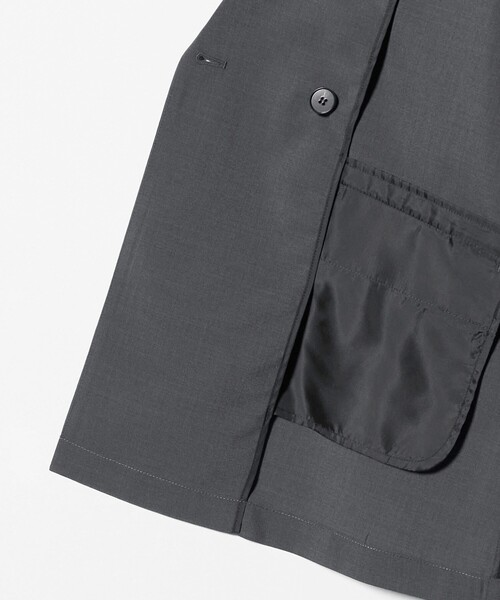 A DAY IN THE LIFE UNITED ARROWS(アデイインザライフユナイテッドアローズ)の「ダブルブレスト ショートスリーブ シャツジャケット ‐セットアップ対応・ウォッシャブル‐ <A DAY IN THE LIFE>(テーラードジャケット・レディース・ネイビー/その他1/ダークグレー/ナチュラル・FREE)」の22枚目の写真