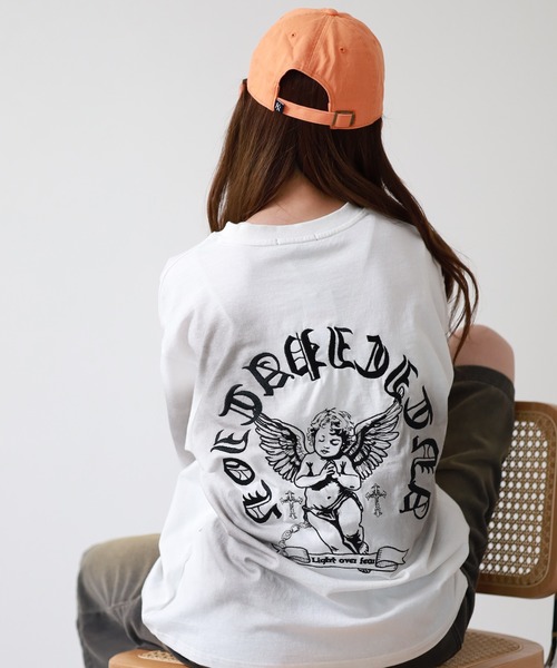 bike star（バイクスター）の「BIKE STAR エンジェル刺繍加工Tシャツ 半袖（Tシャツ/カットソー・メンズ・ピンク/ホワイト/チャコール・L/M）」の6枚目の写真