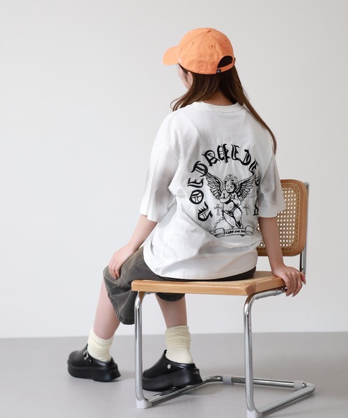 bike star（バイクスター）の「BIKE STAR エンジェル刺繍加工Tシャツ 半袖（Tシャツ/カットソー・メンズ・ピンク/ホワイト/チャコール・L/M）」の9枚目の写真