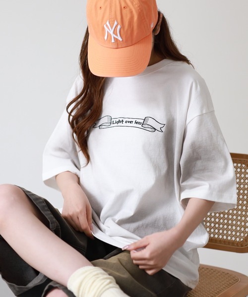 bike star（バイクスター）の「BIKE STAR エンジェル刺繍加工Tシャツ 半袖（Tシャツ/カットソー・メンズ・ピンク/ホワイト/チャコール・L/M）」の5枚目の写真