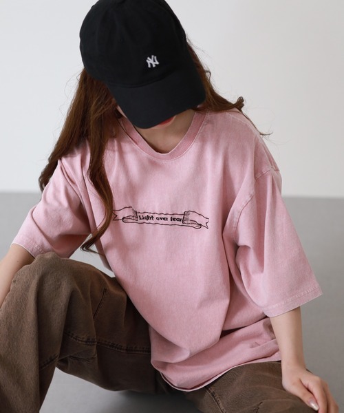 bike star（バイクスター）の「BIKE STAR エンジェル刺繍加工Tシャツ 半袖（Tシャツ/カットソー・メンズ・ピンク/ホワイト/チャコール・L/M）」の17枚目の写真