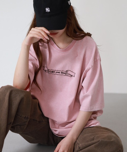 bike star（バイクスター）の「BIKE STAR エンジェル刺繍加工Tシャツ 半袖（Tシャツ/カットソー・メンズ・ピンク/ホワイト/チャコール・L/M）」の19枚目の写真