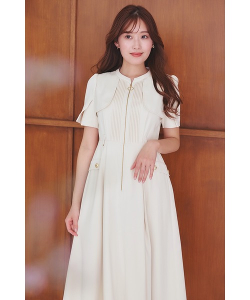 herlipto Nora Front Zip Dress ベージュ Nora Front Zip Dress（ワンピース）｜Her lip to（ハーリップトゥー