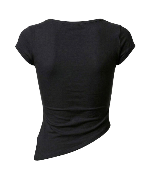 SCHISM INDUCING（スキズムインデューシング）の「UNBALANCED SHIRRED T SHIRT BLACK（Tシャツ/カットソー・レディース・その他・FREE）」の3枚目の写真
