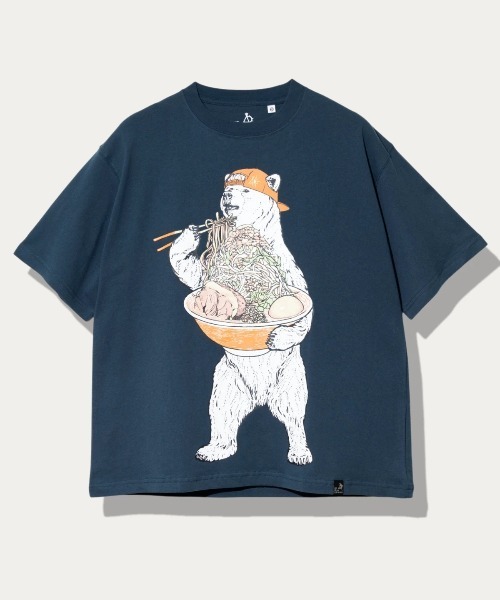 USA/C 豪快盛り ラーメンクマ BIG TEE（Tシャツ/カットソー）｜go slow
