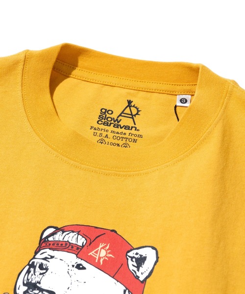 go slow caravan(ゴースローキャラバン)の「USA/C 豪快盛り ラーメンクマ BIG TEE(Tシャツ/カットソー・メンズ・アイボリー/ネイビー/イエロー・X-LARGE/LARGE/MEDIUM)」の13枚目の写真