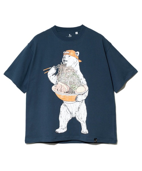 go slow caravan(ゴースローキャラバン)の「USA/C 豪快盛り ラーメンクマ BIG TEE(Tシャツ/カットソー・メンズ・アイボリー/ネイビー/イエロー・X-LARGE/LARGE/MEDIUM)」の11枚目の写真