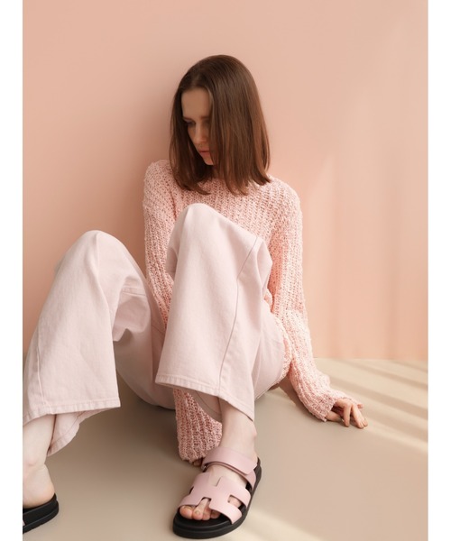 miies miim(ミーエスミーム)の「pink rib knit(ニット/セーター・レディース・ピンク・FREE)」の6枚目の写真