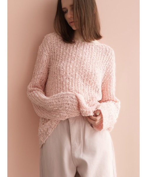miies miim(ミーエスミーム)の「pink rib knit(ニット/セーター・レディース・ピンク・FREE)」の7枚目の写真