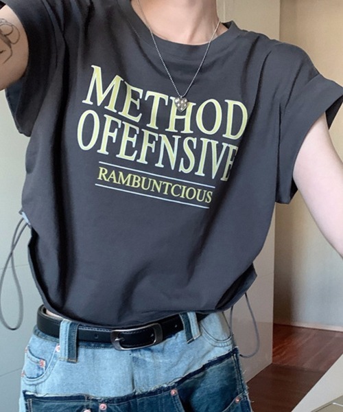 mielu(ミエル)の「サイドドロストロゴTシャツ(Tシャツ/カットソー・レディース・グレー/ホワイト・LARGE/MEDIUM)」の12枚目の写真