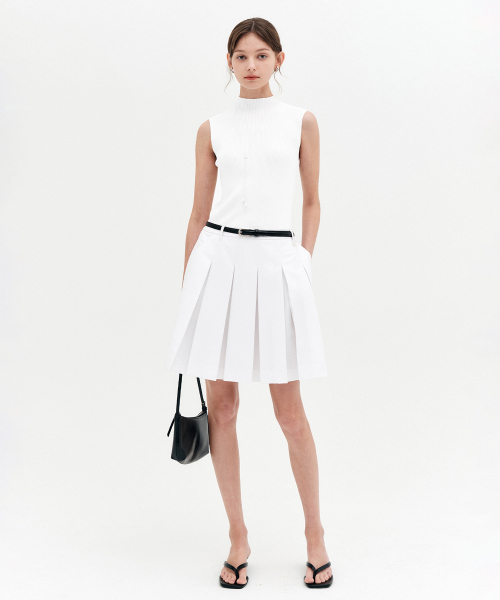 LOOKAST（ルックキャスト）の「ミレーンソフトサマープリーツスカート_ホワイト / MYLENE SOFT SUMMER PLEATED SKIRT_WHITE（スカート・レディース・ホワイト・SMALL/MEDIUM）」の2枚目の写真