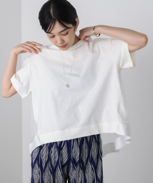 Bou Jeloud(ブージュルード)の「バックチュールプルオーバー(Tシャツ/カットソー・レディース・チャコールグレー/オフホワイト/グリーン/ブラック・38)」の5枚目の写真