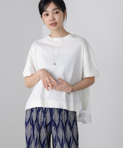 Bou Jeloud(ブージュルード)の「バックチュールプルオーバー(Tシャツ/カットソー・レディース・チャコールグレー/オフホワイト/グリーン/ブラック・38)」の7枚目の写真
