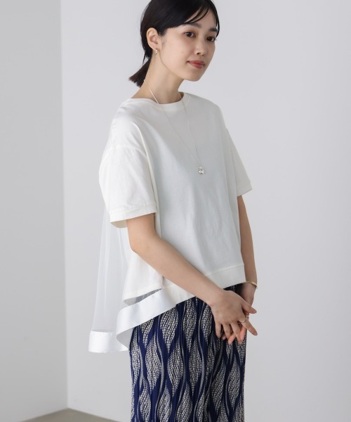 Bou Jeloud(ブージュルード)の「バックチュールプルオーバー(Tシャツ/カットソー・レディース・チャコールグレー/オフホワイト/グリーン/ブラック・38)」の8枚目の写真