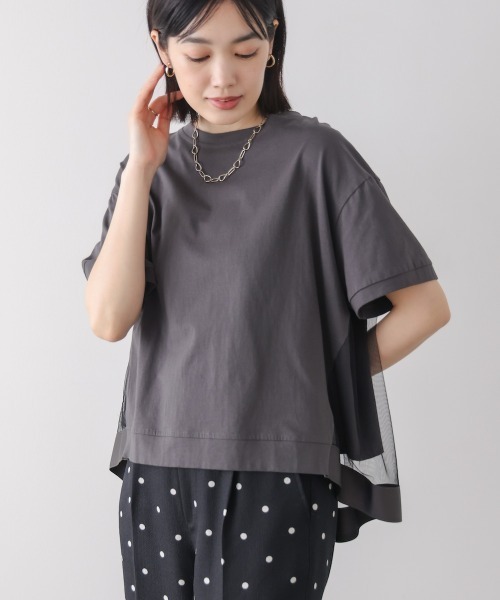 Bou Jeloud(ブージュルード)の「バックチュールプルオーバー(Tシャツ/カットソー・レディース・チャコールグレー/オフホワイト/グリーン/ブラック・38)」の16枚目の写真
