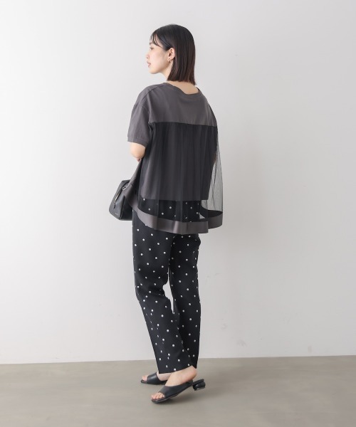 Bou Jeloud(ブージュルード)の「バックチュールプルオーバー(Tシャツ/カットソー・レディース・チャコールグレー/オフホワイト/グリーン/ブラック・38)」の20枚目の写真