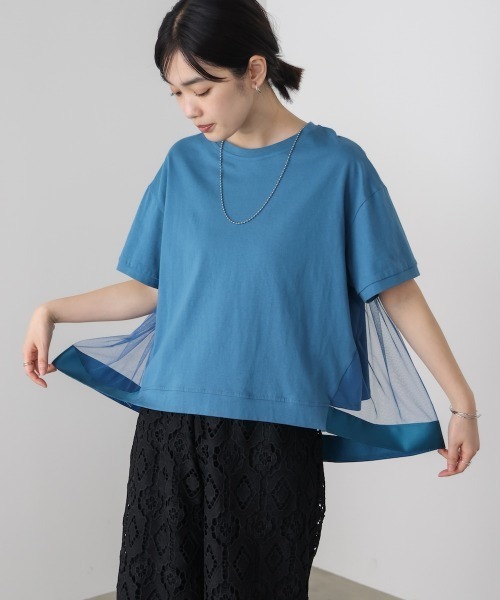 Bou Jeloud(ブージュルード)の「バックチュールプルオーバー(Tシャツ/カットソー・レディース・チャコールグレー/オフホワイト/グリーン/ブラック・38)」の22枚目の写真