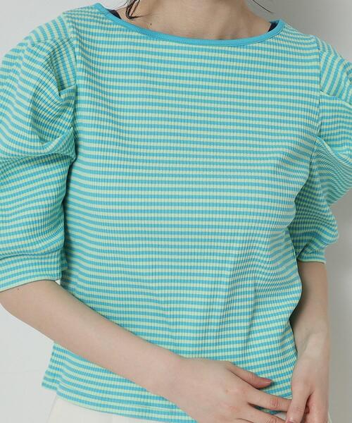 ALL NEW MART（オールニューマート）の「パワーショルダーギャザートップス（Tシャツ/カットソー・レディース・ホワイト系1/ネイビー系7/ブルー系5・00）」の11枚目の写真