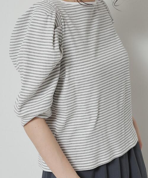 ALL NEW MART（オールニューマート）の「パワーショルダーギャザートップス（Tシャツ/カットソー・レディース・ホワイト系1/ネイビー系7/ブルー系5・00）」の16枚目の写真