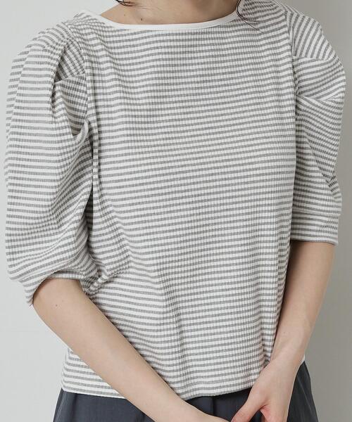 ALL NEW MART（オールニューマート）の「パワーショルダーギャザートップス（Tシャツ/カットソー・レディース・ホワイト系1/ネイビー系7/ブルー系5・00）」の17枚目の写真