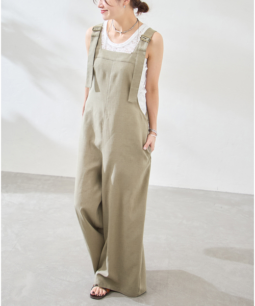 JOURNAL STANDARD(ジャーナルスタンダード)の「アイアスストレッチサロペット(サロペット/オーバーオール・レディース・ブラック/ベージュ・FREE)」の2枚目の写真