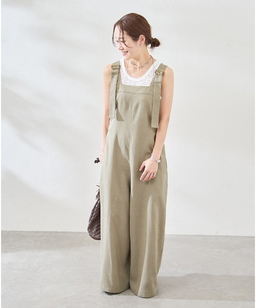 JOURNAL STANDARD(ジャーナルスタンダード)の「アイアスストレッチサロペット(サロペット/オーバーオール・レディース・ブラック/ベージュ・FREE)」の9枚目の写真