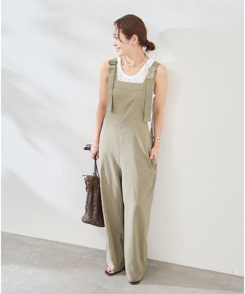 JOURNAL STANDARD(ジャーナルスタンダード)の「アイアスストレッチサロペット(サロペット/オーバーオール・レディース・ブラック/ベージュ・FREE)」の10枚目の写真