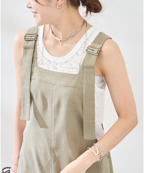 JOURNAL STANDARD(ジャーナルスタンダード)の「アイアスストレッチサロペット(サロペット/オーバーオール・レディース・ブラック/ベージュ・FREE)」の13枚目の写真