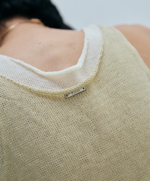 VION(ヴィオン)の「シアーニットレイヤードタンク / Sheer Knit Layerd Tank(キャミソール・レディース・ホワイト/イエロー・FREE)」の10枚目の写真