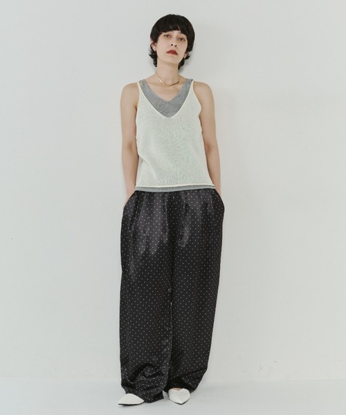 VION(ヴィオン)の「シアーニットレイヤードタンク / Sheer Knit Layerd Tank(キャミソール・レディース・ホワイト/イエロー・FREE)」の12枚目の写真