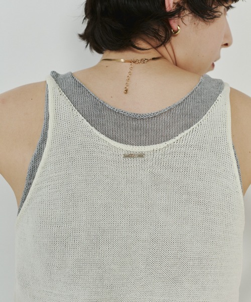 VION(ヴィオン)の「シアーニットレイヤードタンク / Sheer Knit Layerd Tank(キャミソール・レディース・ホワイト/イエロー・FREE)」の15枚目の写真