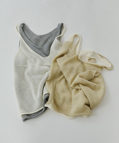 VION(ヴィオン)の「シアーニットレイヤードタンク / Sheer Knit Layerd Tank(キャミソール・レディース・ホワイト/イエロー・FREE)」の16枚目の写真