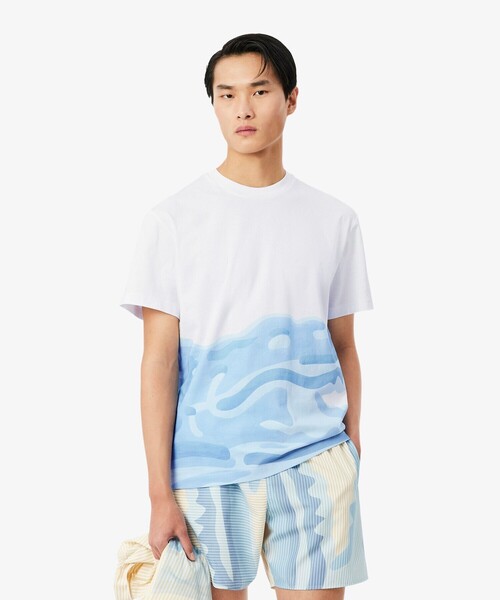 LACOSTE(ラコステ)の「クローズアップワニロゴプリントTシャツ(Tシャツ/カットソー・メンズ・ホワイト・2/3/4/5)」の9枚目の写真