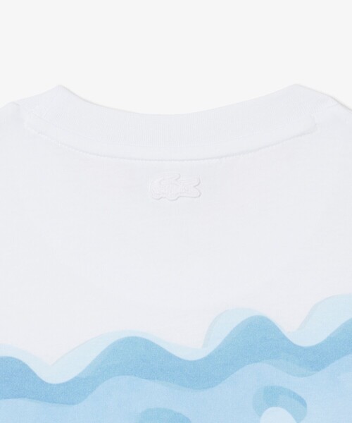 LACOSTE(ラコステ)の「クローズアップワニロゴプリントTシャツ(Tシャツ/カットソー・メンズ・ホワイト・2/3/4/5)」の3枚目の写真