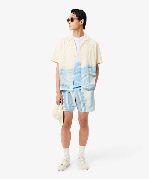 LACOSTE(ラコステ)の「クローズアップワニロゴプリントTシャツ(Tシャツ/カットソー・メンズ・ホワイト・2/3/4/5)」の2枚目の写真