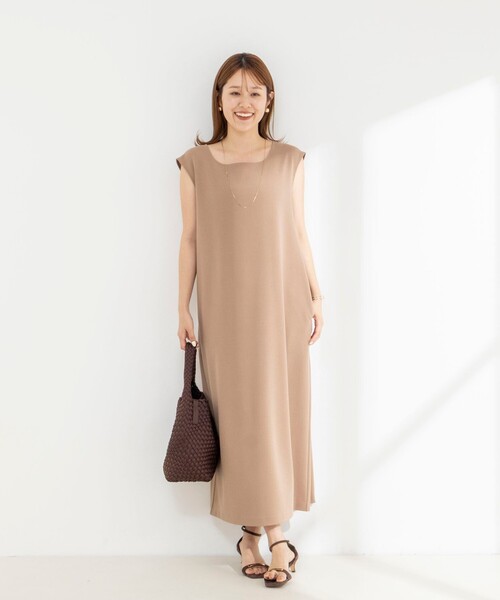 NOLLEY’S（ノーリーズ）の「ウォッシャブル高機能ジャージ2WAYワンピース（ワンピース・レディース・ベージュ/ブラック・36/38）」の3枚目の写真