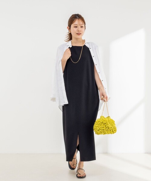 NOLLEY’S（ノーリーズ）の「ウォッシャブル高機能ジャージ2WAYワンピース（ワンピース・レディース・ベージュ/ブラック・36/38）」の14枚目の写真