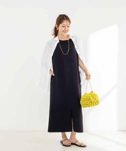NOLLEY’S（ノーリーズ）の「ウォッシャブル高機能ジャージ2WAYワンピース（ワンピース・レディース・ベージュ/ブラック・36/38）」の18枚目の写真