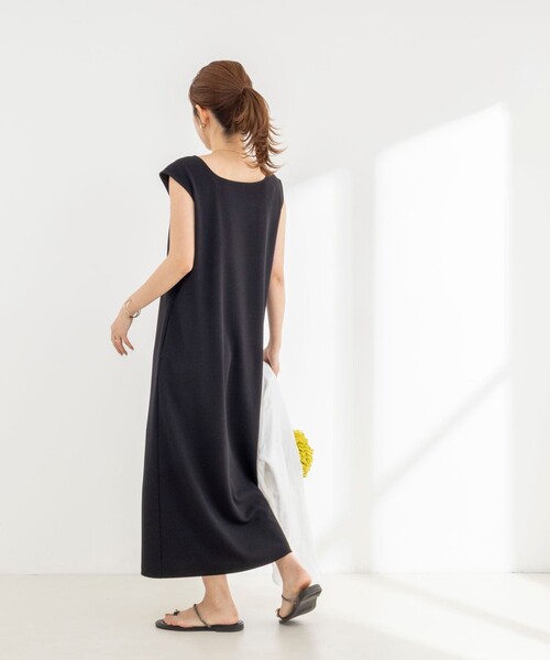 NOLLEY’S（ノーリーズ）の「ウォッシャブル高機能ジャージ2WAYワンピース（ワンピース・レディース・ベージュ/ブラック・36/38）」の20枚目の写真