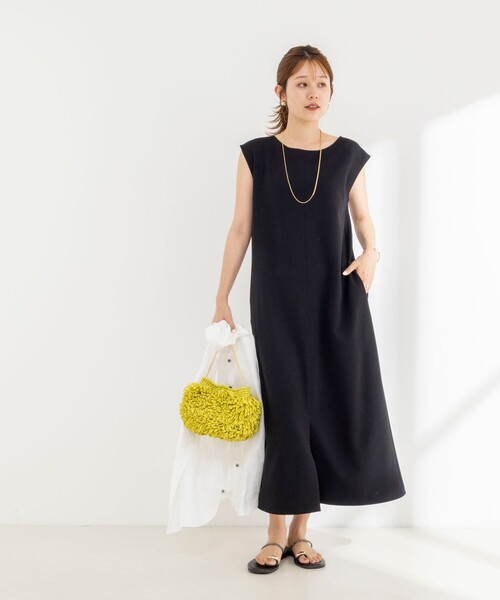 NOLLEY’S（ノーリーズ）の「ウォッシャブル高機能ジャージ2WAYワンピース（ワンピース・レディース・ベージュ/ブラック・36/38）」の21枚目の写真