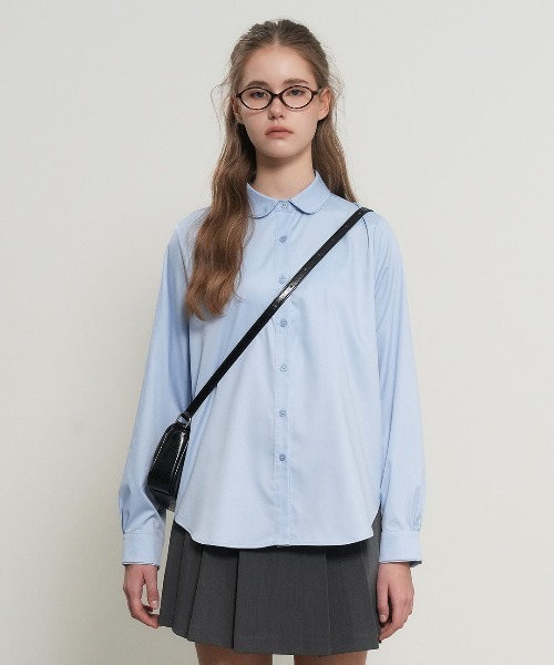 GENERAL IDEA(ジェネラルアイデア)の「【GENERAL IDEA】リンクルフリーラウンドカラーブラウス / WRINKLE-FREE ROUND COLLAR BLOUSE(シャツ/ブラウス・レディース・スカイブルー/ホワイト・L/M/S)」の10枚目の写真