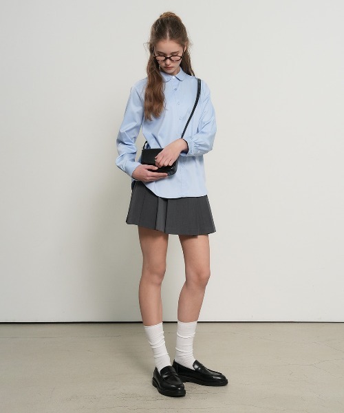 GENERAL IDEA(ジェネラルアイデア)の「【GENERAL IDEA】リンクルフリーラウンドカラーブラウス / WRINKLE-FREE ROUND COLLAR BLOUSE(シャツ/ブラウス・レディース・スカイブルー/ホワイト・L/M/S)」の3枚目の写真