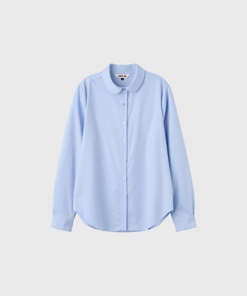 GENERAL IDEA(ジェネラルアイデア)の「【GENERAL IDEA】リンクルフリーラウンドカラーブラウス / WRINKLE-FREE ROUND COLLAR BLOUSE(シャツ/ブラウス・レディース・スカイブルー/ホワイト・L/M/S)」の5枚目の写真