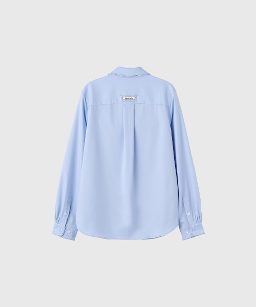 GENERAL IDEA(ジェネラルアイデア)の「【GENERAL IDEA】リンクルフリーラウンドカラーブラウス / WRINKLE-FREE ROUND COLLAR BLOUSE(シャツ/ブラウス・レディース・スカイブルー/ホワイト・L/M/S)」の6枚目の写真