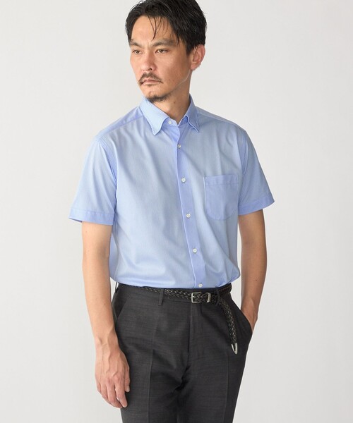 SHIPS(シップス)の「SHIPS:〈FUNCTION〉Albini × RENU(R)半袖 ジャージー ストライプ シャツ(シャツ/ブラウス・メンズ・スカイブルー/ネイビー・SMALL/MEDIUM/LARGE/X-LARGE)」の7枚目の写真
