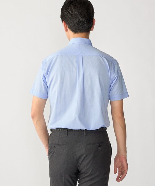 SHIPS(シップス)の「SHIPS:〈FUNCTION〉Albini × RENU(R)半袖 ジャージー ストライプ シャツ(シャツ/ブラウス・メンズ・スカイブルー/ネイビー・SMALL/MEDIUM/LARGE/X-LARGE)」の9枚目の写真