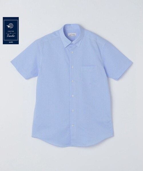 SHIPS(シップス)の「SHIPS:〈FUNCTION〉Albini × RENU(R)半袖 ジャージー ストライプ シャツ(シャツ/ブラウス・メンズ・スカイブルー/ネイビー・SMALL/MEDIUM/LARGE/X-LARGE)」の15枚目の写真