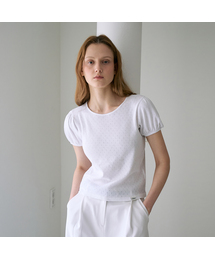 Label Point Puff T-shirt [White]